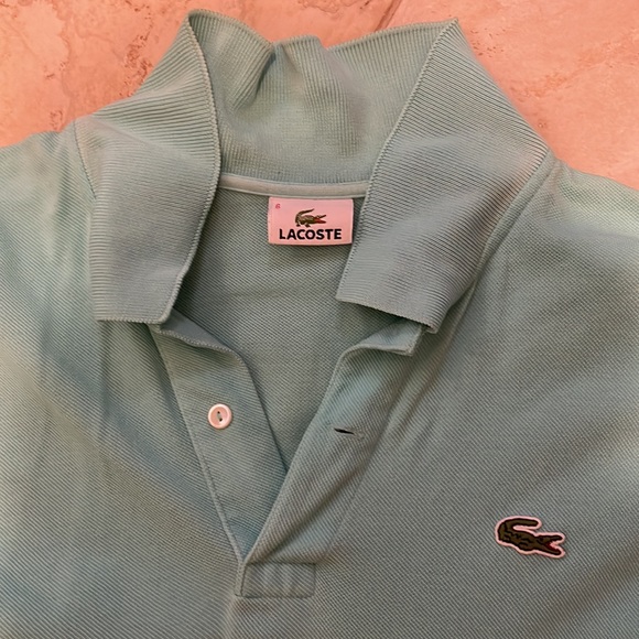 Lacoste polo style T-shirt in blue/green aqua. Beautiful - Picture 2 of 3